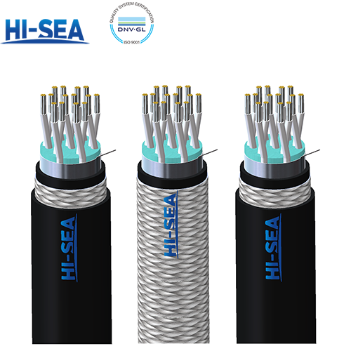 (FA-)TTYC(Y)SLA PVC insulated PVC sheathed steel wire braided (and PVC protective covered) (flame retardant) telephone cable with common shield 150/250V